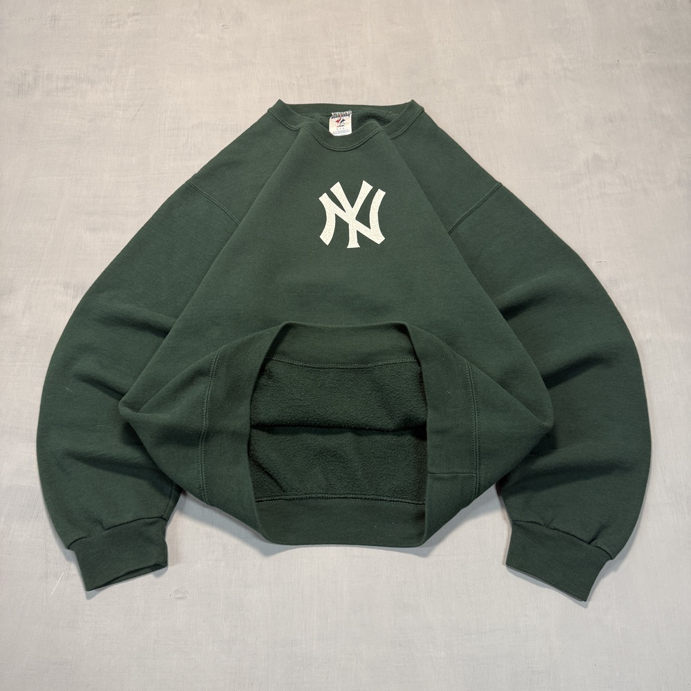 Printed New York Yankees Men's crewneck sweatshirt 90s Green Size M